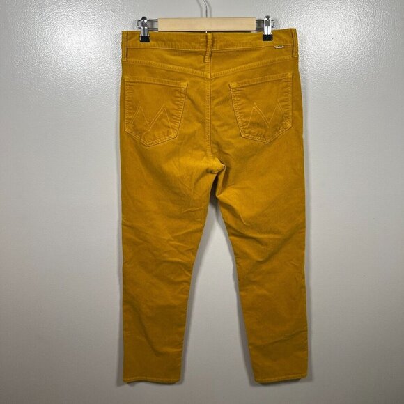 Mother Mid Rise Dazzler Ankle Corduroy Pants Size 32 Hopscotch Honey Yellow - Picture 1 of 13